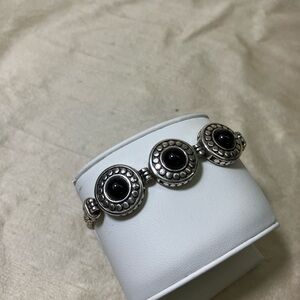 Brighton Pebble Dot Silver and Onyx Bracelet